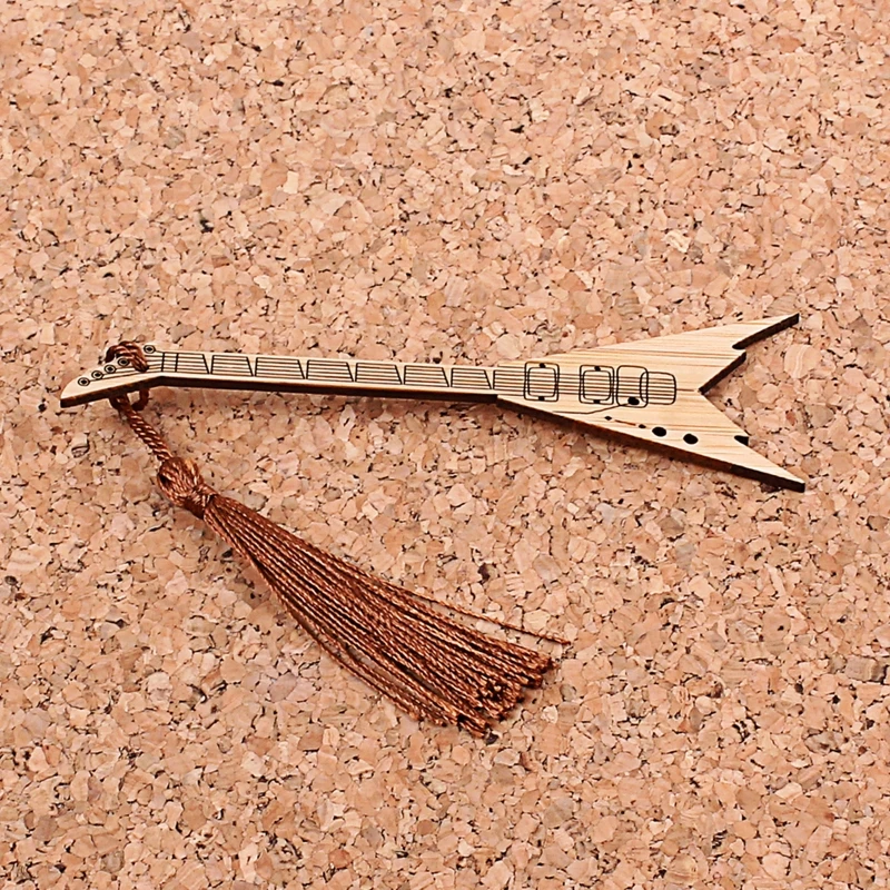

Creative Musical Instrument Shaped Bamboo Bookmarks Book Markers Stationery