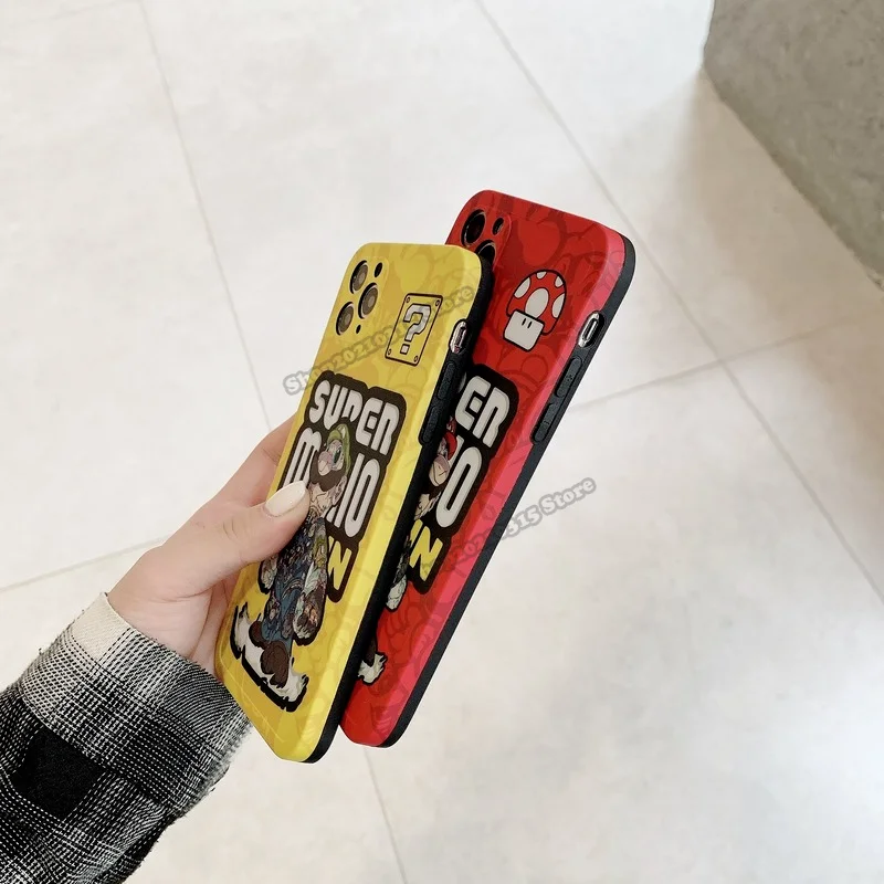 Cartoon Super Mario Phone Case for IPhone 7 8 Plus XS Max XR 11 Pro 12 Mini Soft Back Cover Cute Shell | Мать и ребенок