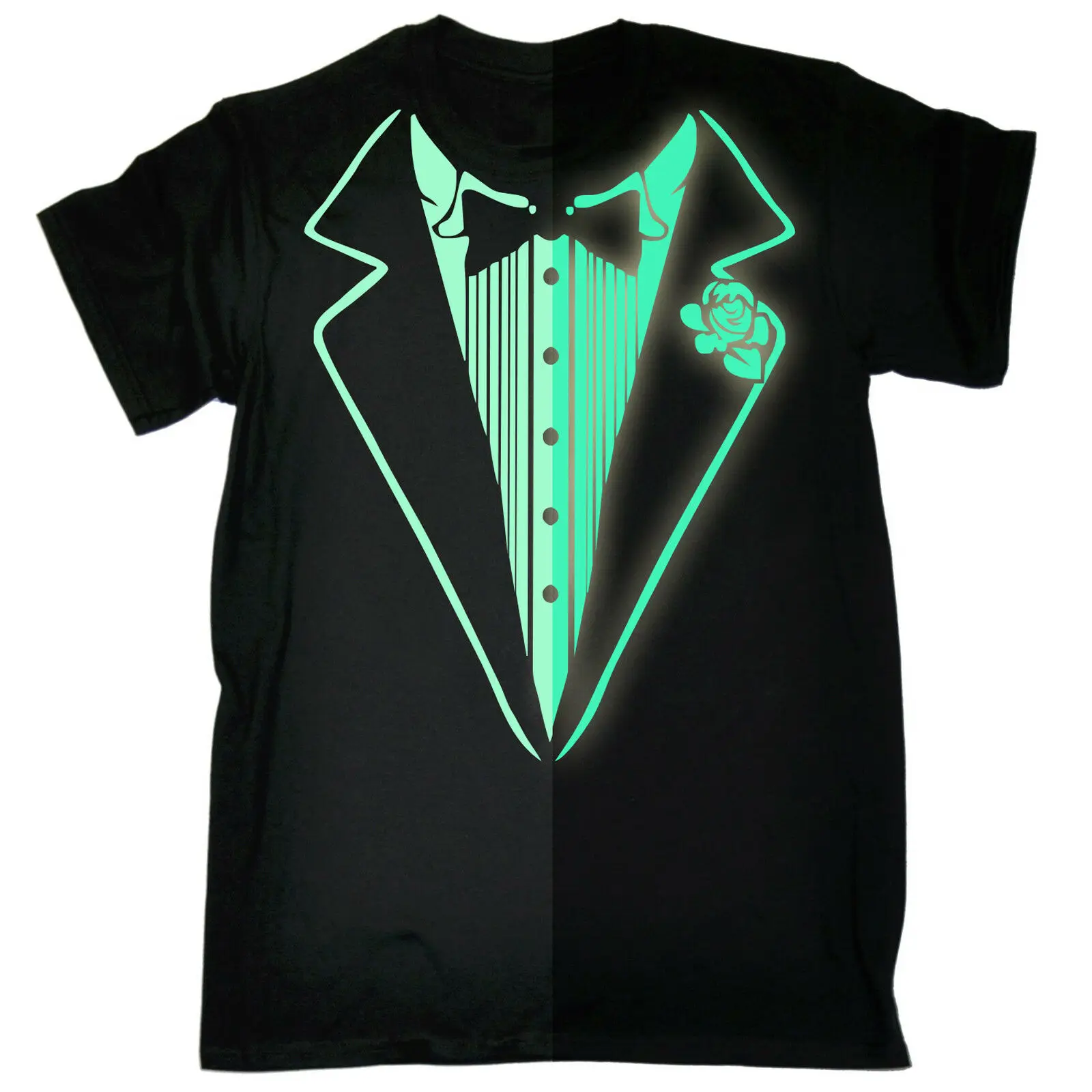 Светится в темноте смокинг мужская футболка костюм на день рождения нарядное