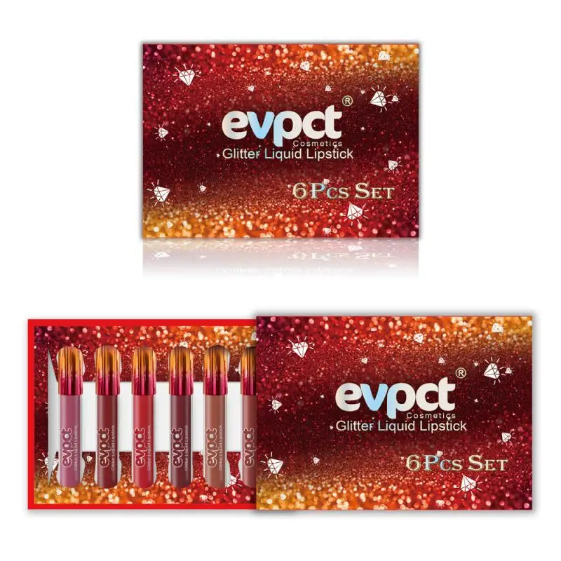 

6pcs/set Womens Metallic Matte Liquid Lipstick Candy Shiny Lip Gloss Waterproof Longlasting Lip Makeup TSLM1