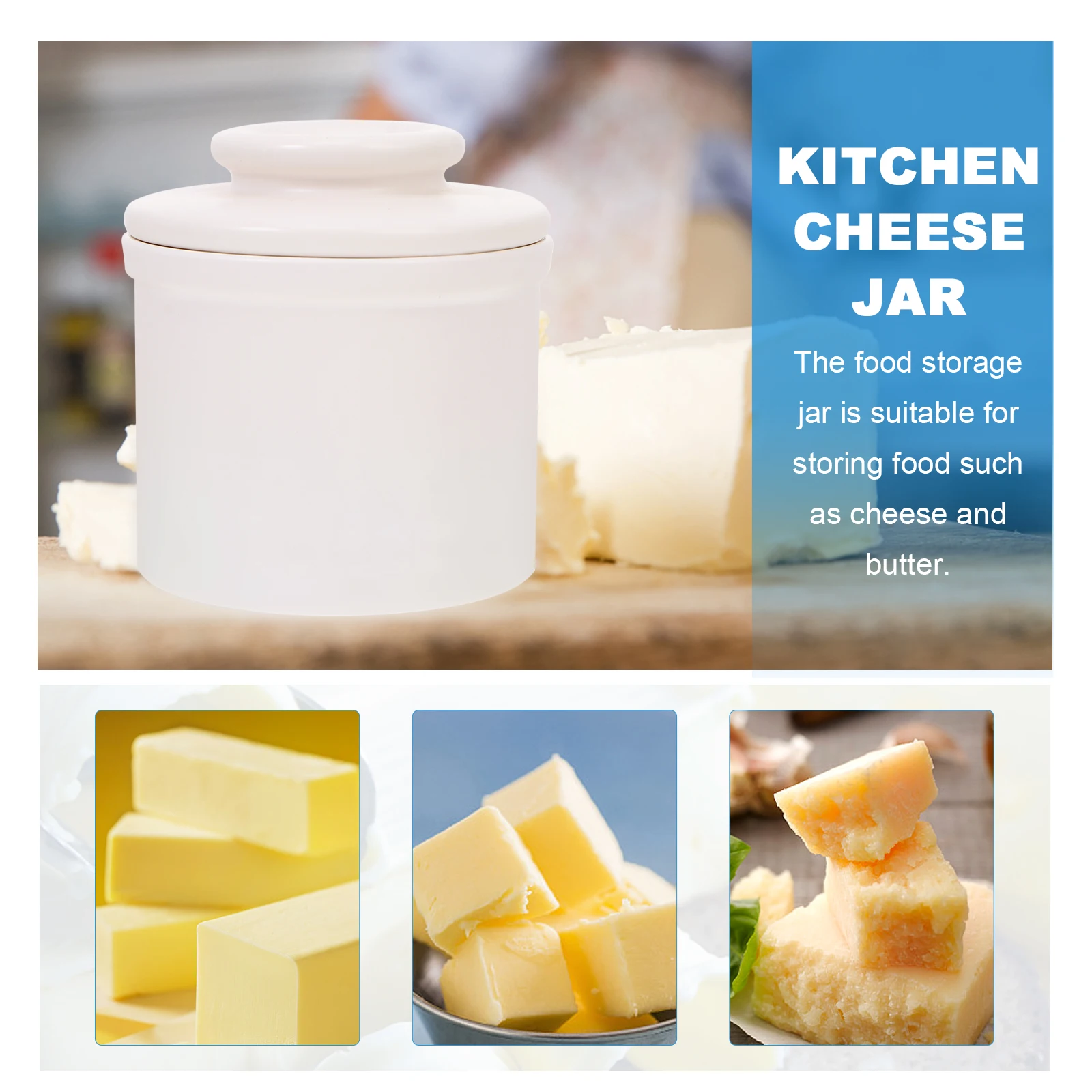 Ceramic Butter Storage Jar Sealed Airtight Pot Cheese Canister Tank Food Container Kitchen Tools | Дом и сад