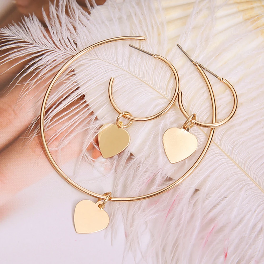 3 шт./компл. модные женские серьги-кольца в форме сердца вечерние ювелирные