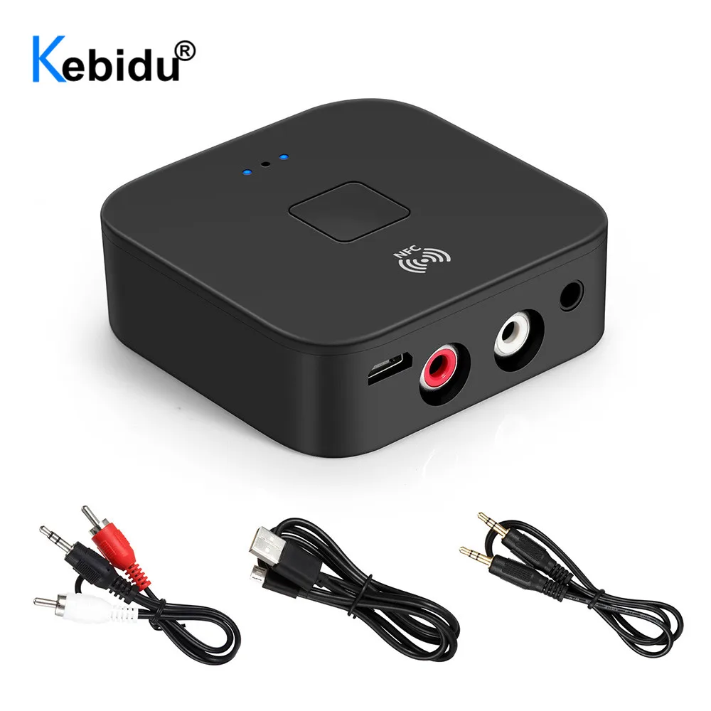 

3.5 AUX Bluetooth 5.0 RCA Audio Receiver 3.5mm Jack Music Wireless Bluetooth Adapter With NFC For Car TV Speakers Auto ON/OFF