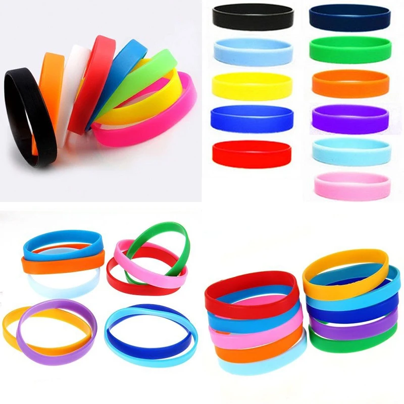 

New Arrivals Silicone Sports Bracelets Solid Color Cuff Bangle Rubber Wristband Friendship Bands Men Women Gifts
