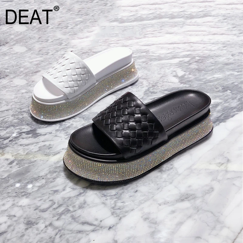 [DEAT] Новинка 2020 года Сезон весна лето Шлепанцы на толстой платформе с круглым