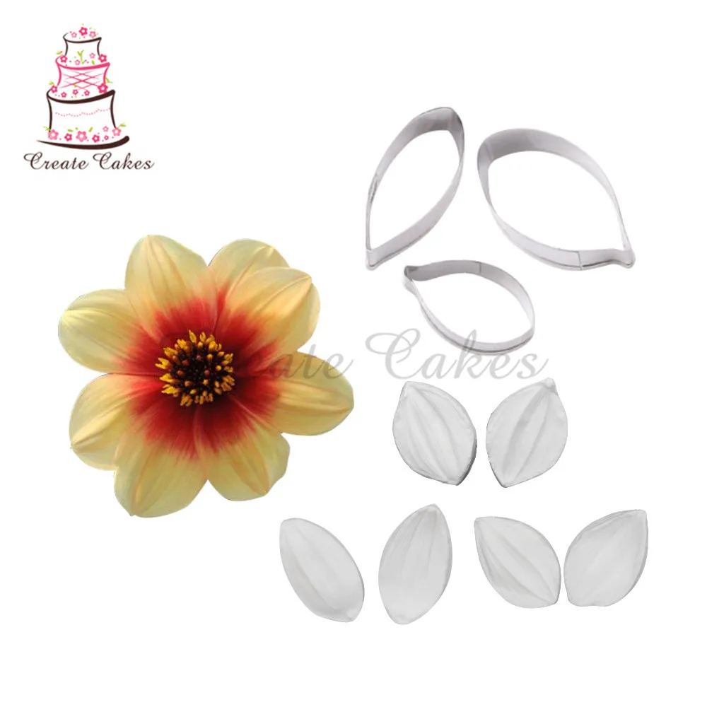 9 шт./компл. Dahlia Сахарный цветок силиконовые лепестки формочка из нержавеющей
