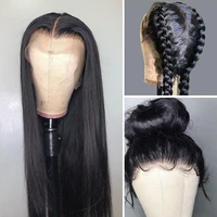 360 lace frontal human hair wigs for black women brazilian straight swiss remy hair wig pre plucked with baby hair
