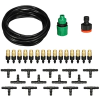 patio cooling misting system water spray mist atomizing hose nozzles set garden greenhouse irrigation watering kit