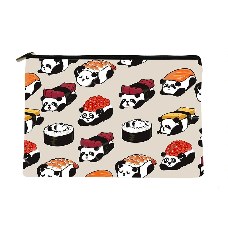 

Women sushi PANDA Printed Make up bag Fashion Women Cosmetics Organizer Bag for Travel Colorful Storage Bag for Lady Bag