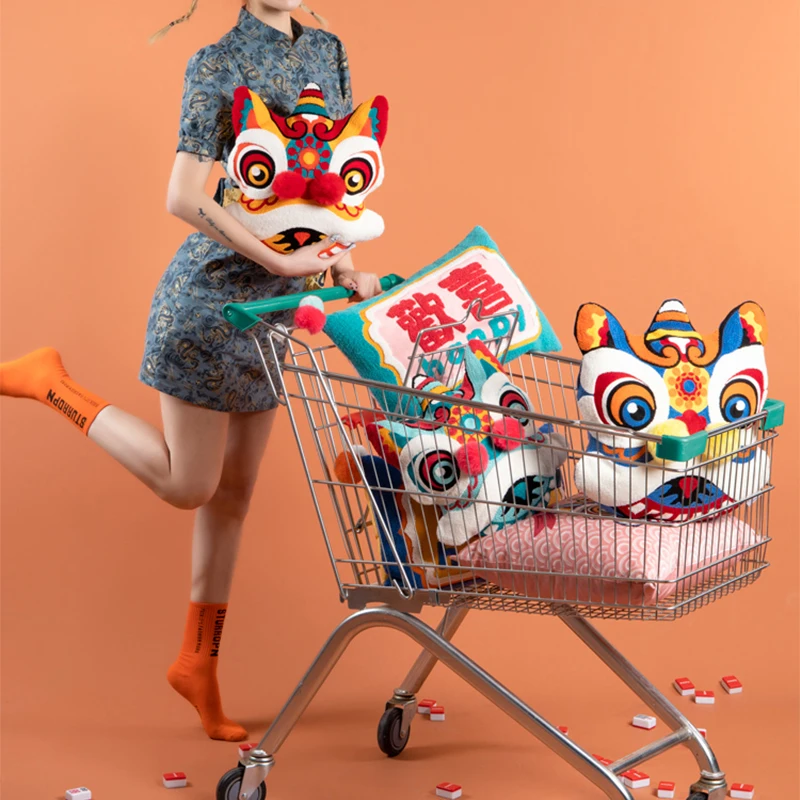 

Наволочка, декоративная подушка, традиционная китайская танцевальная вышивка с Львом, диван-стул, постельное белье для автомобиля, улицы, сада, дома, для декора