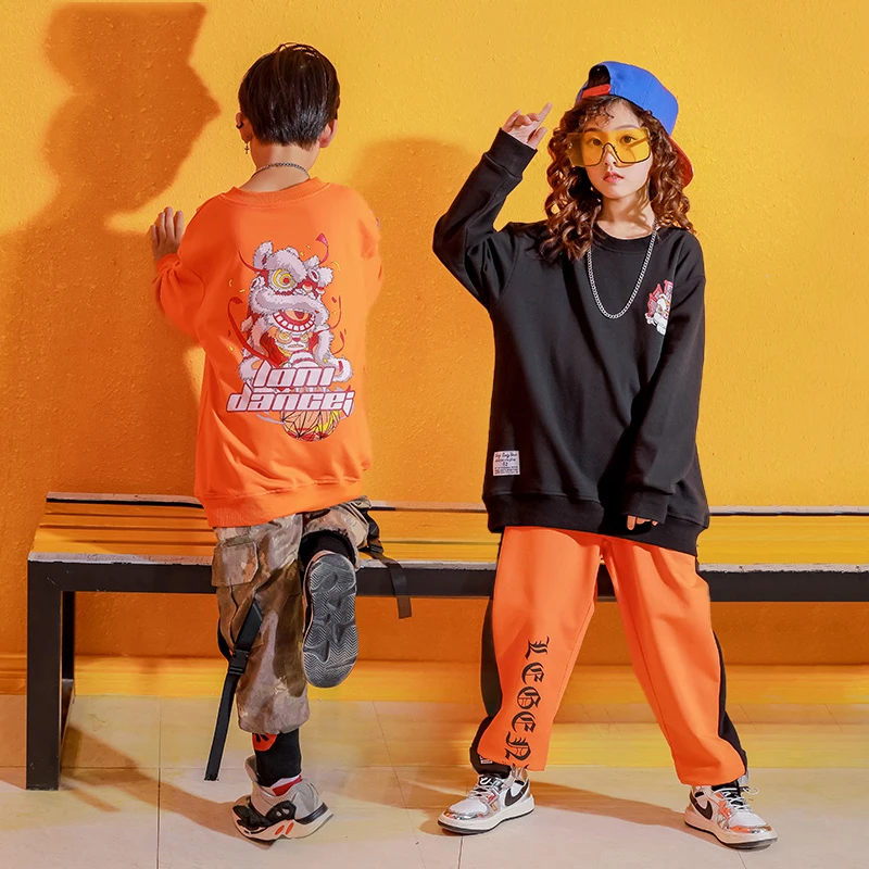 

Fashion Hip Hop Dance Costumes Kids Street Dance Rave Outfit Practice Wear Printing Jazz Stage Performance Clothes DC3934