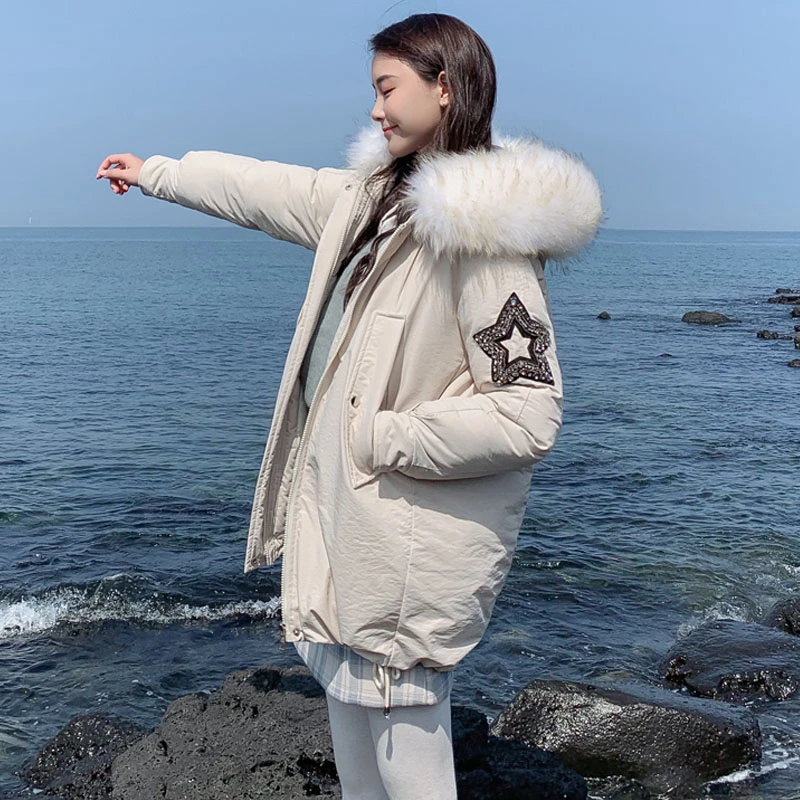 Зимняя куртка женская парка верхняя одежда женский пуховик хлопковая большой