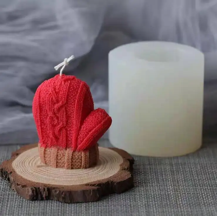 

Wool gloves candle silicone mold Christmas series winter creative baking chocolate biscuit Mu Si mold