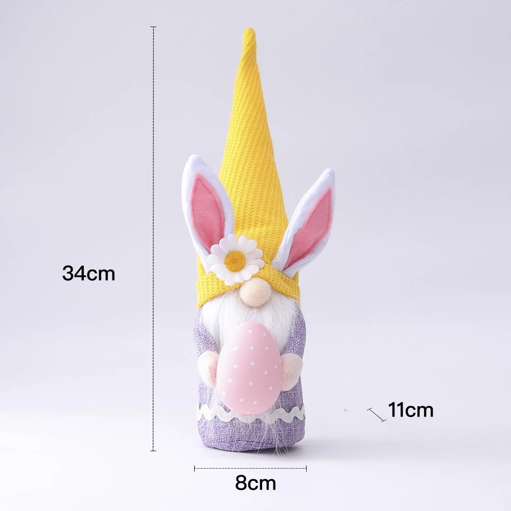 

1PC Mix Match Easter Bunny Carrot Dwarf Faceless Doll Decoration Home Decorations Hold The Egg Doll Home Decktop Decor
