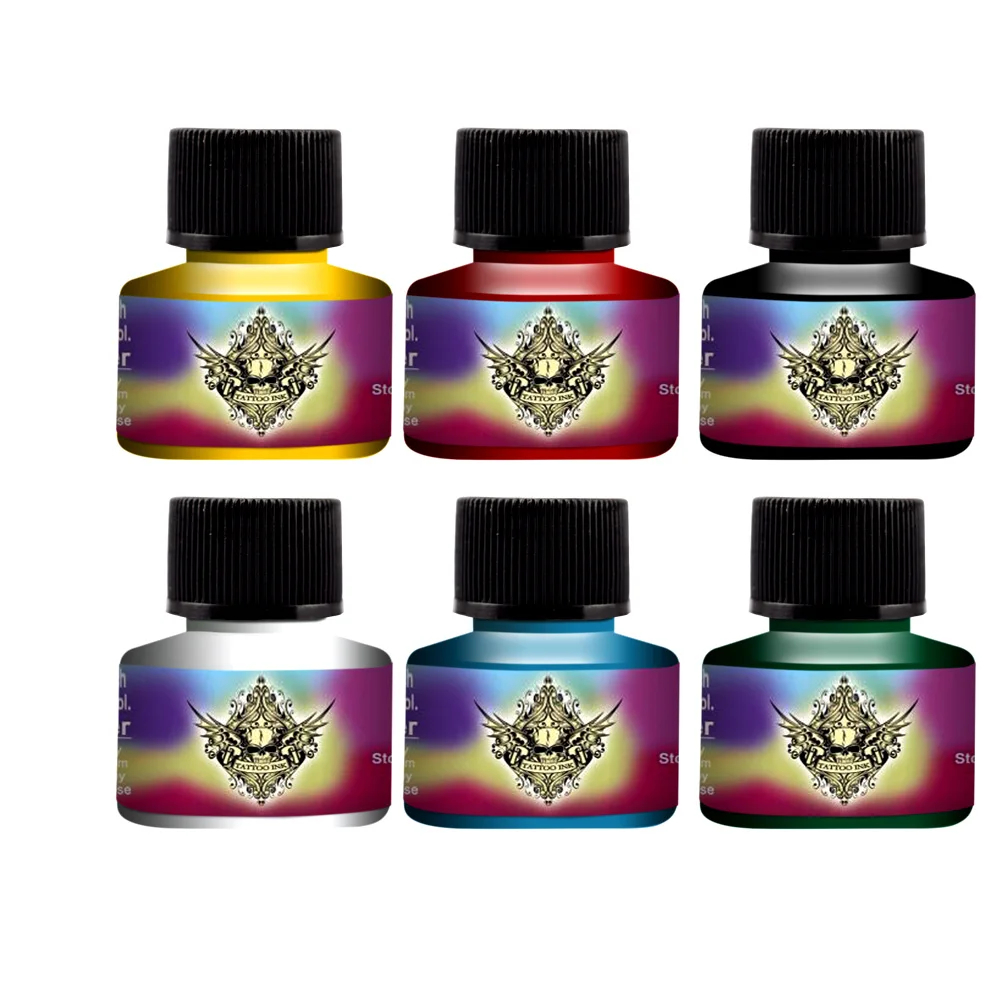 Профессиональный Набор татуировок Ротационная Машина набор ручек 6 цветов