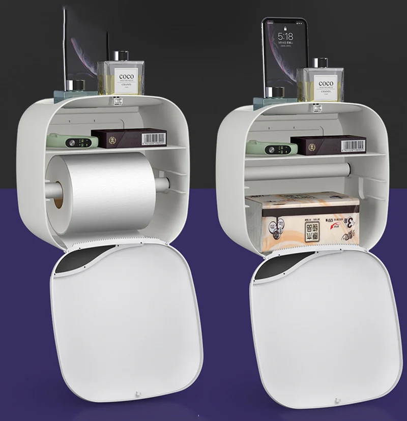 

Toothbrush Holder Inverted Cup Wall Mount Bathroom Cleanser Storage Rack Hair Dryer Holder Tissue Box Bathroom Accessories Set