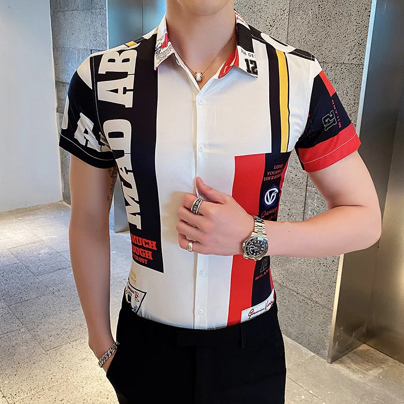 

Mens Shirt Fashion Short Sleeve Shirts 2021 Summer Korean Personality British Men's Shirts Mens Fashion Clothing Trends