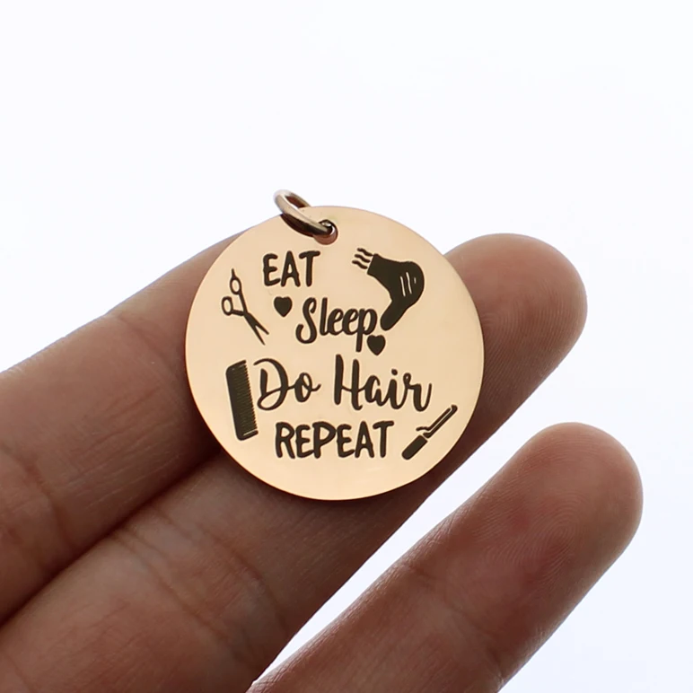 Настраиваемый кулон Ladyfun с надписью Eat Sleep Do Очаровательная Круглая Подвеска 25 мм