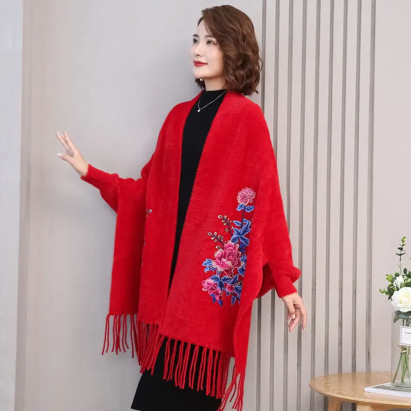 Искусственный норковый мех Cheongsam накидка шаль пальто женский Осень и зима новый