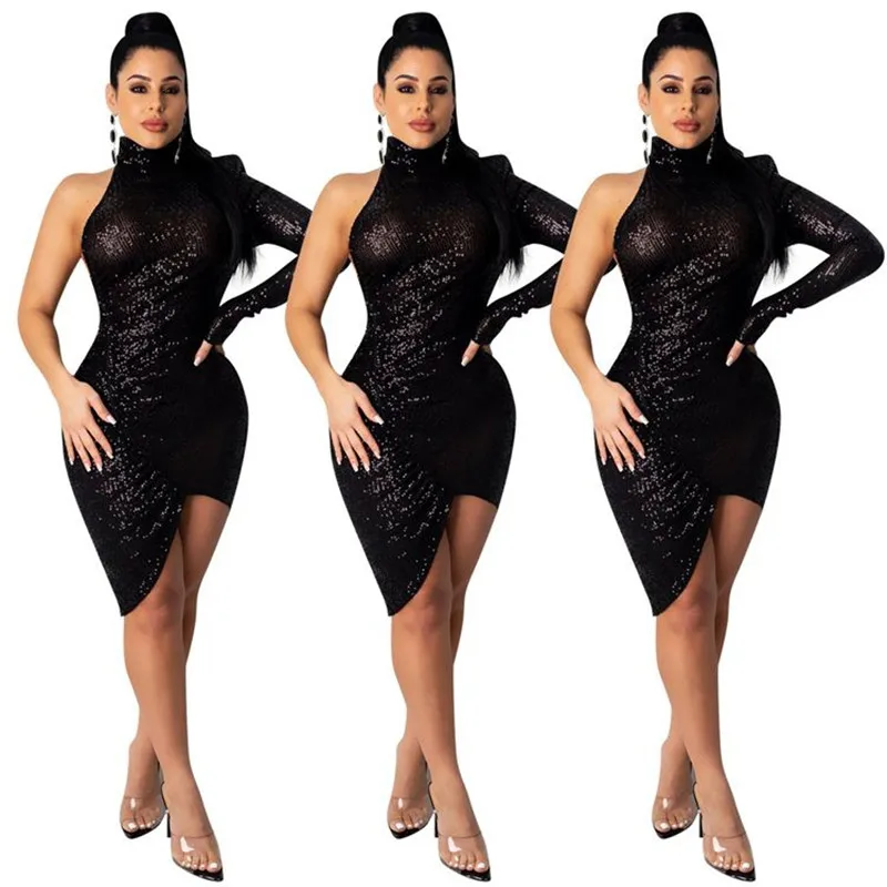 2021 сексуальное с открытой спиной женское платье на лето и осень высоким воротом