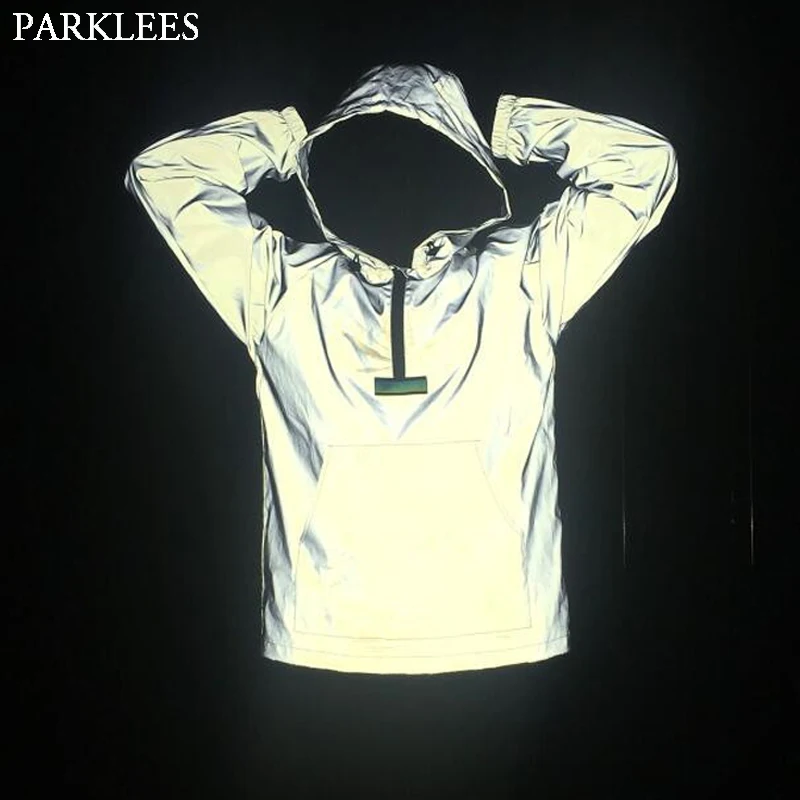 Светоотражающий фосфоресцирующий светильник с капюшоном мужские куртки пальто