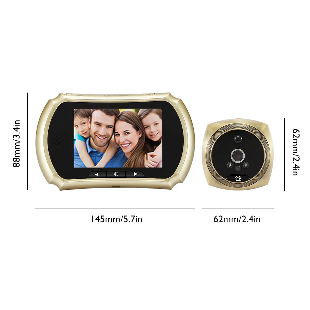 

3.5 inch LCD Color Screen Digital Doorbell 145 Degree Door Eye Doorbell Electronic Peephole Door Camera Viewer Outdoor Door Bell