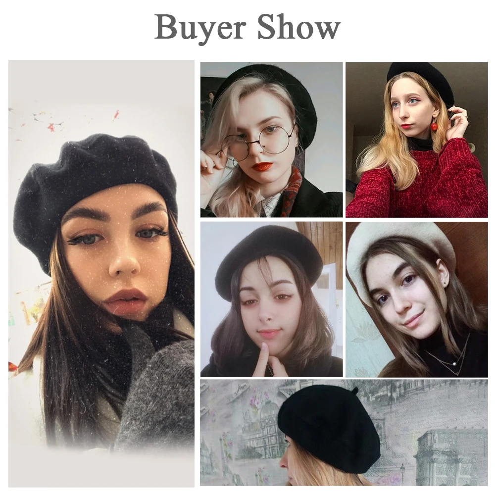 Женская шапка берет однотонная повседневная винтажная простая для девушек