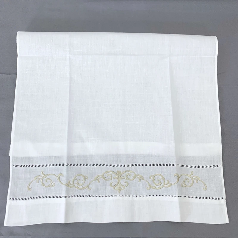 Носовой платок белое льняное чайное полотенце ткань для гостей ванной кухни с