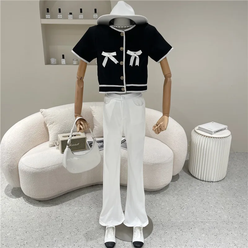

Girl's Clothing Spring Summer Wide-leg Pants Are Thin And High-waisted 2021 Niche Design New Straight Loose Casual Mopping Pants