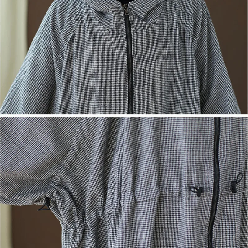 

#0169 Large Size Woman Jacket Batwing Long-sleeve Hoodies Coats Female Korean Winter Jackets Oversize Loose Tops Hooded Lace Up