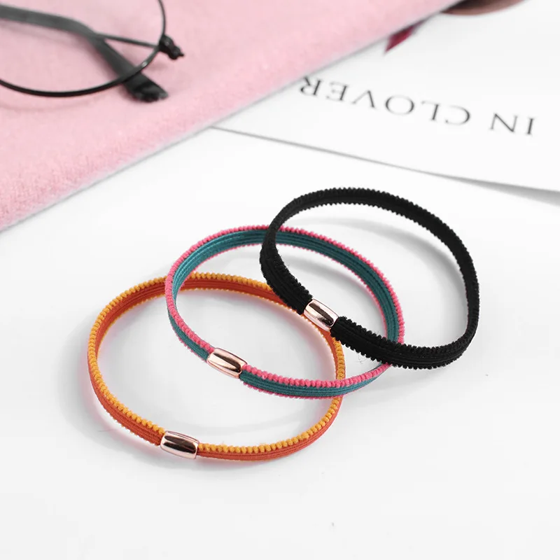 

20pcs Headline headdress hair accessories Stretch silk scrunchie headband solid color female girl headdress ponytail