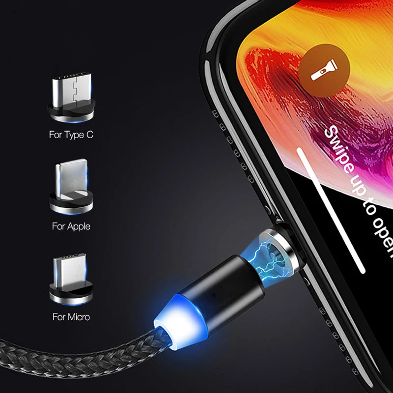 Магнитный зарядный кабель 1 м Micro USB для iPhone XR XS Max X 8 7 6 S магнитное зарядное