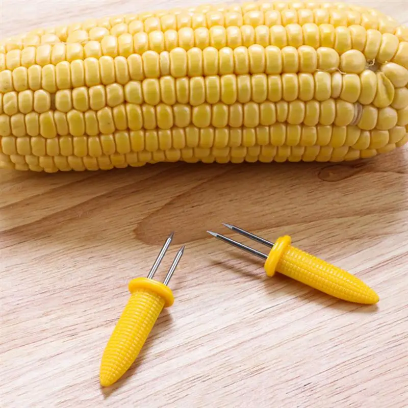 12 шт маленькая кукурузная вилка из нержавеющей стали пластиковая ручка гриль