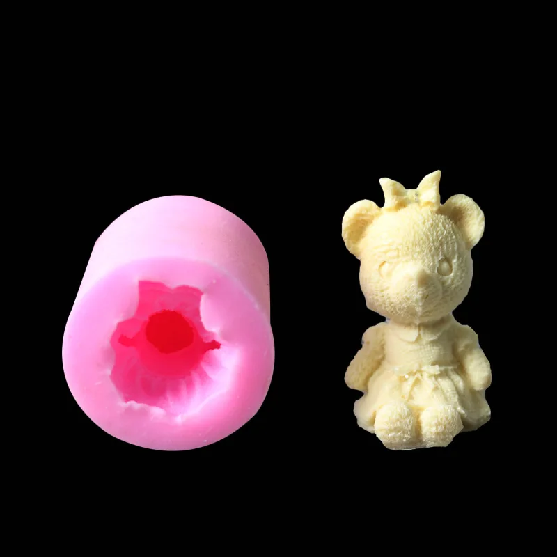 3D для девочки с рисунком Мишка силиконовая форма мыла свечи полимерные глиняные