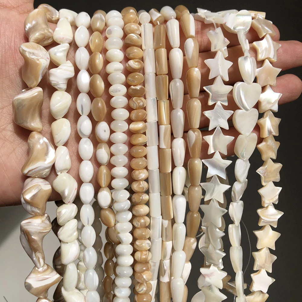 

Natural White Love Star Shell Mother Of Pearl Loose Spacer Beads For Jewelry Making DIY Bracelet Necklace Handmade 6/8/10/12mm