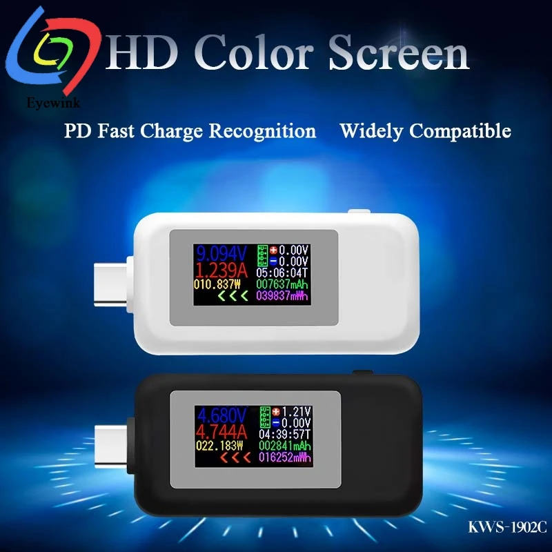 Измеритель напряжения амперметр Type C USB инструмент для быстрой зарядки