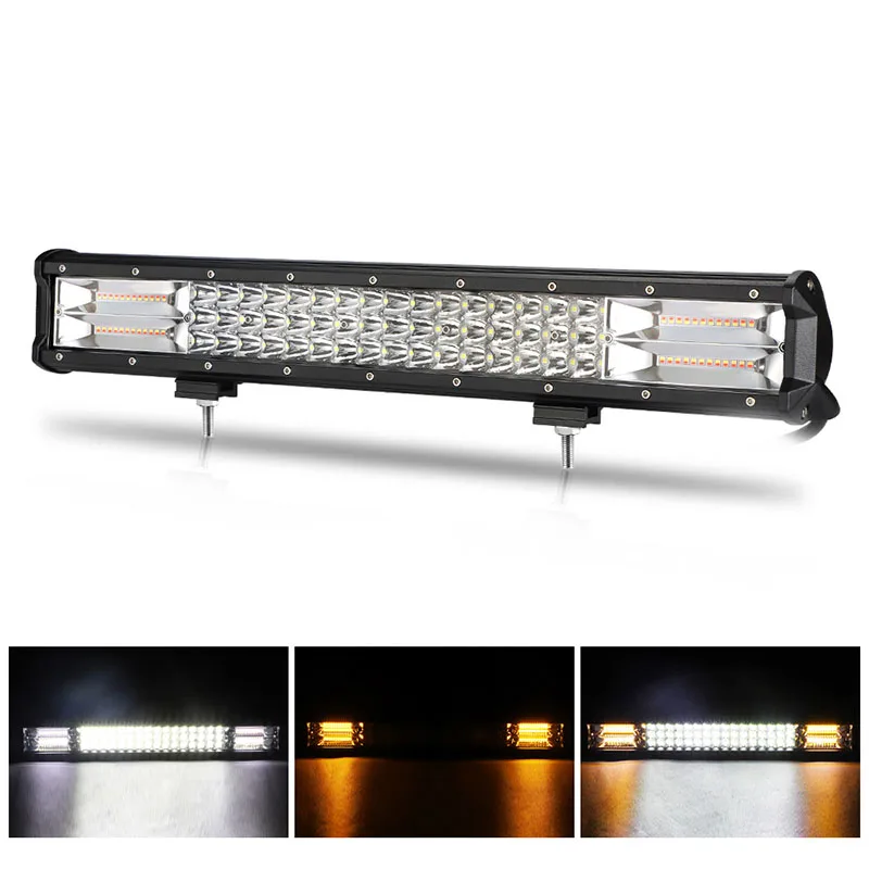 

20 inch 288W 24V 12V Triple Row LED Light bar Dual color Combo Driving Light Lamp For Truck SUV ATV 4WD 4x4 Car Offroad led bar