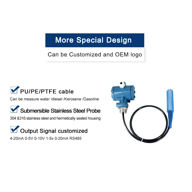 Погружной Гидростатический Датчик уровня воды для глубоких скважин |