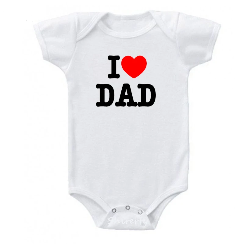 Хлопковое боди с надписью I Love My Dad для младенцев комбинезон коротким рукавом