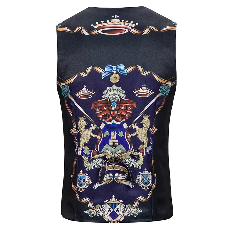 

Mens Vintage White Suit Vest 2019 Brand Baroque Floral Men Vest Waistcoat Party Wedding Tuxedo Vests Business Casual Gilet Men