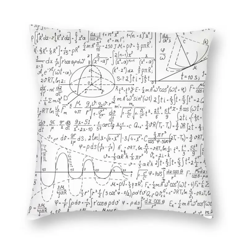 

Soft Mathematics Formulas Math Throw Pillow Cover Decoration Custom Science Geek Teacher Gift Cushion Cover Pillowcover for Sofa