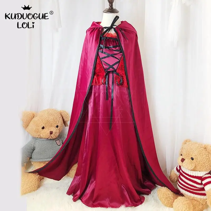 Костюм вампира на Хэллоуин для маленьких девочек платье ведьмы косплея шаль плащ