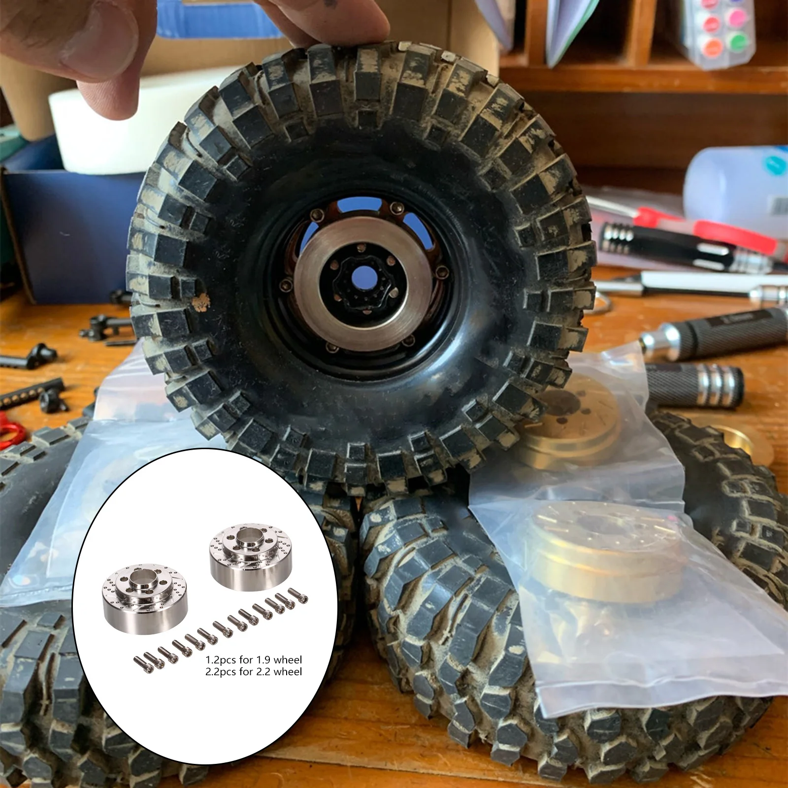 

2 PCS Wheel Weight Counterweight for Hsp D90 RC Rock Crawler Car Accs