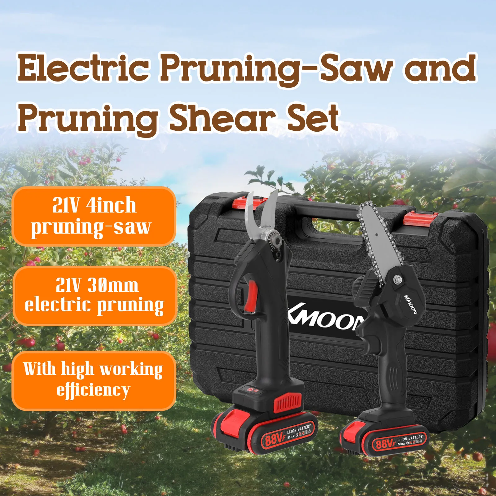 

88VF Electric Pruning Shear Cordless Brushless Motor 4inch Brush Motor Cahinsaw Set Woodworking Tool Garden Tool Mini Cahinsaw