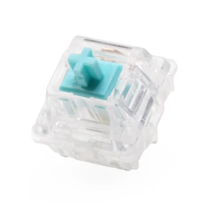 Выключатель EVERGLIDE турмалиновый синий, голубой, со стержнем mx для механической клавиатуры, 5 контактов, 45 г, линейный