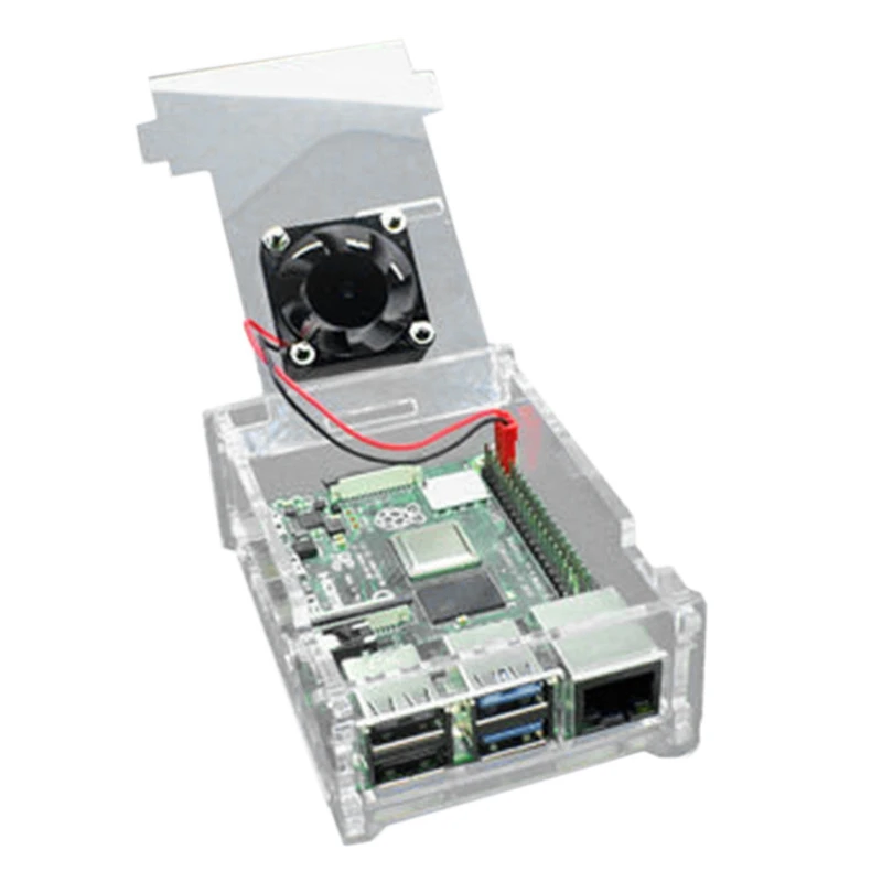 

Акриловый чехол для Raspberry Pi 4-го поколения, прозрачный чехол с рассеиванием тепла для Raspberry Pi 4B +