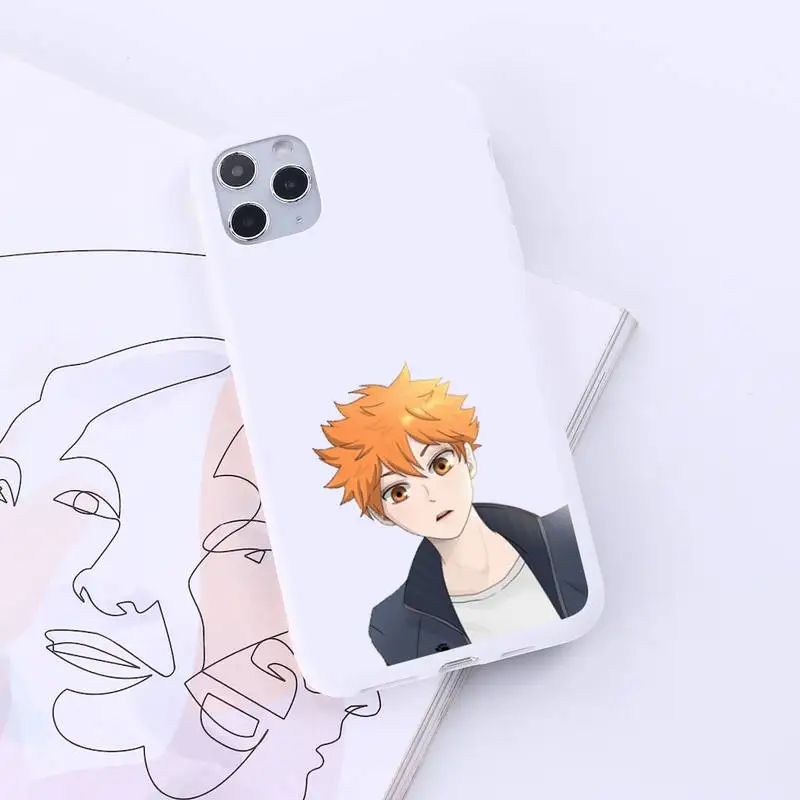 

Haikyuu Volleyball Hinata Shoyo anime Phone Case Candy Color for iPhone 6 7 8 11 12 s mini pro X XS XR MAX Plus