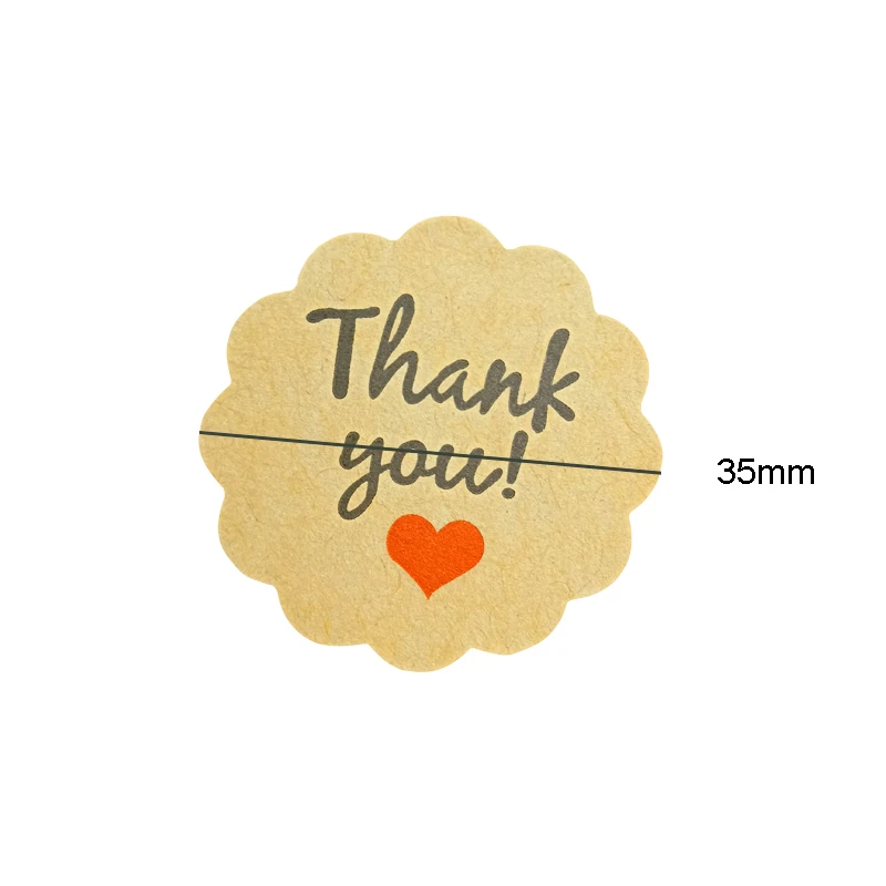 

100Pcs Floral Vintage thank you with heart Sealing Sticker DIY Gifts Posted Baking Decoration Label Multifunction Stickers