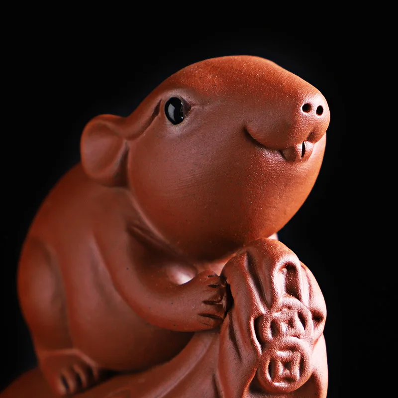 Статуэтка с пурпурным песком мышом удачи скульптура в стиле современного