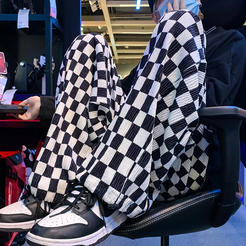 

Брюки мужские Плиссированные, модные повседневные брюки с широкими штанинами, популярных цветов, уличная одежда, свободные прямые штаны в с...